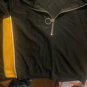 Womens Black & Yellow zip up